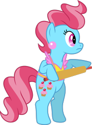 Size: 4000x5396 | Tagged: safe, artist:jeatz-axl, cup cake, earth pony, pony, g4, absurd resolution, bipedal, female, mare, rolling pin, simple background, solo, transparent background, vector