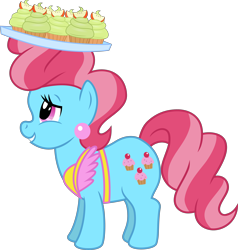 Size: 4000x4193 | Tagged: safe, artist:jeatz-axl, cup cake, earth pony, pony, g4, absurd resolution, apple, cupcake, female, food, gritted teeth, mare, simple background, solo, transparent background, vector