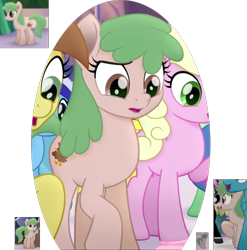 Size: 767x775 | Tagged: safe, screencap, birdcall, millie, minuette, nougat praliné, open skies, whinnyfield, earth pony, pony, unicorn, g4, my little pony: the movie, background pony, collage, cropped, female, mare, raised hoof, solo focus