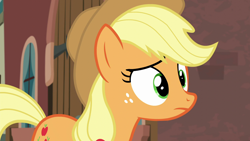 Size: 1920x1080 | Tagged: safe, screencap, applejack, earth pony, pony, g4, made in manehattan, female, mare, solo