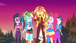 Size: 1334x750 | Tagged: safe, screencap, applejack, fluttershy, pinkie pie, rainbow dash, rarity, sci-twi, sunset shimmer, twilight sparkle, equestria girls, equestria girls specials, g4, my little pony equestria girls: better together, my little pony equestria girls: sunset's backstage pass, humane five, humane seven, humane six, shocked, shocked expression