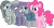 Size: 3411x1758 | Tagged: safe, artist:thebosscamacho, limestone pie, marble pie, maud pie, pinkie pie, earth pony, pony, g4, eyeshadow, female, group, high res, looking at each other, makeup, mare, open mouth, open smile, pie sisters, quartet, raised hoof, siblings, simple background, sisters, smiling, transparent background, vector, when she smiles