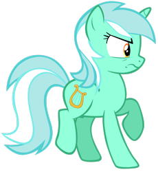 Size: 2350x2551 | Tagged: safe, artist:tardifice, lyra heartstrings, pony, unicorn, g4, angry, female, frown, high res, mare, raised hoof, simple background, solo, transparent background, vector