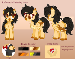 Size: 5556x4392 | Tagged: safe, artist:2pandita, oc, oc only, oc:shining heart, pegasus, pony, absurd resolution, female, mare, reference sheet, solo, two toned wings, wings