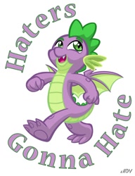 Size: 720x937 | Tagged: safe, artist:texasuberalles, spike, dragon, g4, haters gonna hate, male, meme, simple background, solo, white background, winged spike, wings