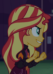 Size: 504x695 | Tagged: safe, screencap, sunset shimmer, equestria girls, equestria girls specials, g4, my little pony equestria girls: better together, my little pony equestria girls: sunset's backstage pass, cropped, geode of empathy, magical geodes, music festival outfit, solo
