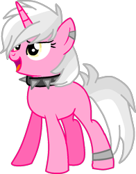 Size: 823x1049 | Tagged: safe, artist:cherryblossoms-bases, artist:pegasski, oc, oc only, pony, unicorn, g4, base used, choker, ear piercing, earring, eyelashes, horn, jewelry, open mouth, piercing, simple background, smiling, solo, spiked choker, transparent background, unicorn oc, vector
