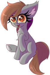 Size: 2453x3640 | Tagged: safe, artist:windykirin, oc, oc only, oc:nevaylin, earth pony, pony, chest fluff, cute, ear fluff, female, high res, long eyelashes, mare, open mouth, raised hoof, simple background, sitting, smiling, solo, transparent background
