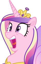 Size: 2577x4000 | Tagged: safe, artist:frownfactory, princess cadance, alicorn, pony, g4, season 4, three's a crowd, female, horn, jewelry, majestic as fuck, mare, regalia, simple background, solo, tiara, transparent background, vector, wavy tongue, wings, yelling