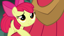 Size: 1920x1080 | Tagged: safe, screencap, apple bloom, big macintosh, earth pony, pony, brotherhooves social, g4, adorabloom, cute, female, filly, male, smiling, stallion