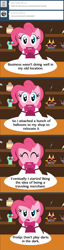 Size: 500x1953 | Tagged: safe, artist:sonic-chaos, pinkie pie, earth pony, pony, four string samurai, g4, alicorn amulet, ask, female, solo, the legend of zelda, the legend of zelda: majora's mask