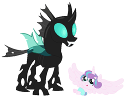 Size: 601x472 | Tagged: safe, artist:hubfanlover678, princess flurry heart, thorax, alicorn, changedling, changeling, pony, g4, duo, female, male, male and female, simple background, white background