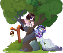 Size: 3152x2655 | Tagged: safe, artist:kurosawakuro, oc, oc only, cat, cat pony, earth pony, original species, pony, base used, beard, facial hair, female, high res, male, mare, simple background, stallion, transparent background, tree