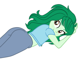 Size: 1101x960 | Tagged: safe, artist:gmaplay, wallflower blush, equestria girls, g4, ass, butt, lying down, prone, simple background, solo, stupid sexy wallflower blush, transparent background, wallflower butt