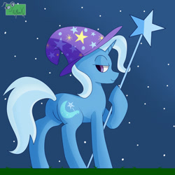 Size: 1280x1280 | Tagged: safe, artist:pigmanxx, trixie, pony, unicorn, g4, female, mare, solo, staff