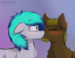 Size: 2600x2000 | Tagged: safe, artist:phlerius, oc, pony, digital art, high res, kissing