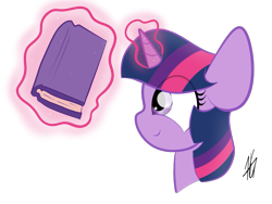 Size: 1035x777 | Tagged: safe, artist:sugarcloud12, twilight sparkle, pony, g4, book, magic, simple background, solo, transparent background