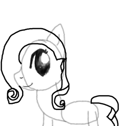 Size: 5712x5712 | Tagged: safe, artist:iivividz, rarity, earth pony, pony, g4, female, lineart, mare, missing horn, monochrome, smiling, solo