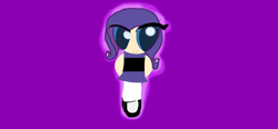 Size: 3980x1848 | Tagged: safe, artist:iivividz, rarity, human, g4, clothes, female, humanized, purple background, shoes, simple background, solo, the powerpuff girls