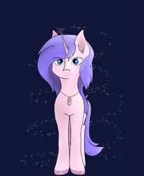 Size: 1137x1389 | Tagged: safe, artist:inanimatelotus, oc, oc only, oc:spellweaver, pony, unicorn, dark background, gift art, horseshoes, jewelry, magic, necklace, pride, pride flag, simple background, solo, sparkles, transgender pride flag