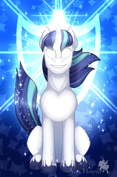 Size: 1536x2308 | Tagged: safe, artist:nivimonster, shining armor, pony, g4, glowing eyes, magic, solo