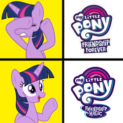 Size: 1300x1300 | Tagged: safe, twilight sparkle, alicorn, pony, g4, covering eyes, drama, eyes closed, friendship is forever drama, friendship is forever:new mlp series, meme, op is a duck, op is trying to start shit, op is trying to start shit so badly that it's kinda funny, op isn't even trying anymore, open mouth, twilight sparkle (alicorn)