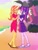 Size: 1620x2160 | Tagged: safe, artist:haibaratomoe, sci-twi, sunset shimmer, twilight sparkle, equestria girls, equestria girls specials, g4, my little pony equestria girls: better together, my little pony equestria girls: spring breakdown, beach, bush, choker, clothes, cute, dress, duo, eyes closed, female, holding hands, lesbian, lidded eyes, ocean, palm tree, plant, ponytail, romantic, sandals, sci-twiabetes, shimmerbetes, ship:sci-twishimmer, ship:sunsetsparkle, shipping, sunset, tree, twiabetes
