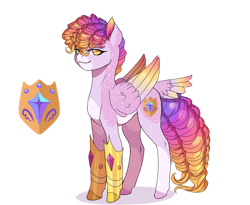 Size: 1280x1051 | Tagged: safe, artist:brot-art, oc, oc only, oc:guardian snow, pegasus, pony, braided tail, butt wings, colored wings, concave belly, curly mane, curly tail, cutie mark, hoof shoes, long tail, male, multicolored hair, multicolored wings, pegasus oc, simple background, slender, smiling, solo, stallion, tail, tail feathers, thin, transparent background, wings
