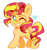 Size: 756x808 | Tagged: safe, artist:yokokinawa, sunset shimmer, pony, unicorn, g4, chibi, cute, female, heart, mare, one eye closed, shimmerbetes, simple background, solo, white background, wink