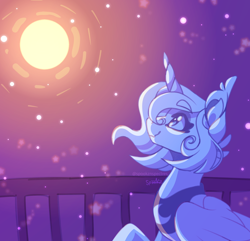 Size: 3000x2894 | Tagged: safe, artist:spookznspectres, princess luna, alicorn, pony, g4, high res, moon, night, solo