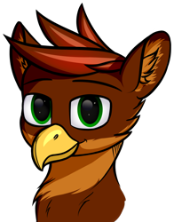 Size: 986x1255 | Tagged: safe, artist:colourwave, oc, oc only, oc:fess, griffon, bust, commission, ear fluff, griffon oc, looking at you, male, portrait, simple background, smiling, solo, transparent background