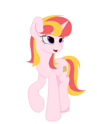 Size: 2728x3488 | Tagged: safe, oc, oc only, pony, unicorn, female, high res, purple eyes, raised hoof, simple background, smiling, transparent background