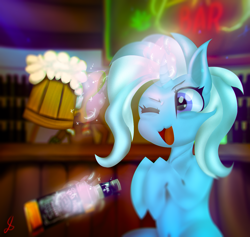 Size: 1272x1204 | Tagged: safe, artist:nacl69, trixie, pony, g4, alcohol, levitation, magic, telekinesis