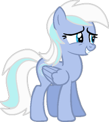 Size: 457x512 | Tagged: safe, artist:maddieadopts, artist:pegasski, oc, oc only, oc:silver syclone, pegasus, pony, g4, base used, eyelashes, female, grin, mare, pegasus oc, simple background, smiling, solo, transparent background, wings