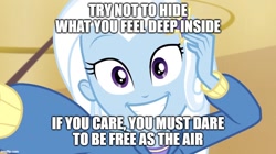 Size: 892x500 | Tagged: safe, trixie, do it for the ponygram!, equestria girls, g4, my little pony equestria girls: better together, earth wind & fire, song reference, text