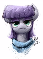 Size: 1920x2663 | Tagged: safe, artist:rigbyh00ves, maud pie, earth pony, pony, g4, bust, eyeshadow, female, lidded eyes, looking at you, makeup, mare, solo