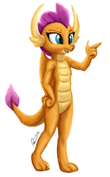 Size: 1600x2560 | Tagged: safe, artist:raphaeldavid, smolder, dragon, anthro, g4, hand gesture, solo