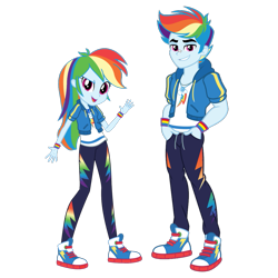 Size: 1221x1221 | Tagged: safe, artist:android95ec, artist:orin331, edit, rainbow dash, equestria girls, g4, my little pony equestria girls: better together, clothes, converse, equestria guys, female, geode of super speed, handsome, hoodie, jacket, magical geodes, male, open mouth, pants, r63 paradox, rainbow blitz, rule 63, self paradox, shirt, shoes, simple background, smiling, sneakers, sweatpants, t-shirt, tomboy, transparent background, wristband