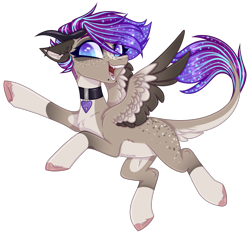 Size: 2835x2656 | Tagged: safe, artist:ouijaa, artist:sparkling_light, oc, oc only, oc:ouija, pony, 2021 community collab, derpibooru community collaboration, base used, collar, countershading, crystal eyes, dock fluff, high res, leonine tail, piercing, simple background, solo, transparent background, unshorn fetlocks, wings