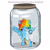 Size: 900x900 | Tagged: safe, artist:slamjam, rainbow dash, pegasus, pony, g4, angry, cracks, cum jar, female, freedom, jar, lewd container meme, looking at you, mare, pony cum jar project, simple background, solo, spread wings, subtly suggestive, tapping, text, underhoof, white background, wings