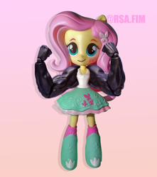 Size: 1872x2122 | Tagged: safe, artist:rsa.fim, fluttershy, equestria girls, g4, doll, edited photo, equestria girls minis, eqventures of the minis, muscles, strong, toy