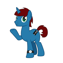 Size: 4500x4500 | Tagged: safe, artist:jamesawilliams1996, artist:lyonic, oc, oc only, oc:jamesawilliams1996, pony, unicorn, 2021 community collab, derpibooru community collaboration, male, simple background, solo, transparent background, video tape, watch