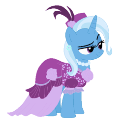 Size: 476x466 | Tagged: safe, artist:glittertiara, artist:selenaede, trixie, pony, g4, base used, clothes, dress, purple dress, simple background, solo, white background