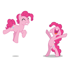 Size: 1316x1053 | Tagged: safe, artist:orin331, edit, vector edit, pinkie pie, earth pony, pony, equestria girls, g4, bipedal, bubble berry, equestria guys, female, happy, jumping, male, mare, nose in the air, open mouth, r63 paradox, rule 63, self paradox, simple background, stallion, transparent background, vector