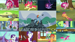 Size: 1976x1114 | Tagged: safe, edit, edited screencap, editor:quoterific, screencap, apple bloom, pinkie pie, princess cadance, rarity, scootaloo, sweetie belle, tank, twilight sparkle, apple family reunion, g4, games ponies play, just for sidekicks, keep calm and flutter on, magic duel, magical mystery cure, one bad apple, season 3, sleepless in ponyville, spike at your service, the crystal empire, too many pinkie pies, wonderbolts academy, cutie mark crusaders, gravy boat, pinkie spy, slapstick