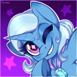 Size: 512x512 | Tagged: safe, artist:esmeia, trixie, pony, unicorn, g4, female, mare, one eye closed, selfie, solo, starry eyes, stars, wingding eyes, wink