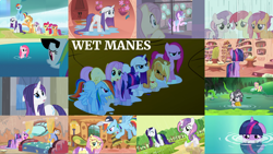 Size: 1984x1117 | Tagged: safe, edit, edited screencap, editor:quoterific, screencap, apple bloom, applejack, discord, fluttershy, pinkie pie, princess cadance, rainbow dash, rarity, scootaloo, starlight glimmer, sweetie belle, twilight sparkle, zecora, alicorn, earth pony, pegasus, pony, unicorn, zebra, a health of information, friendship is magic, g4, hurricane fluttershy, look before you sleep, magic duel, ponyville confidential, rarity takes manehattan, sisterhooves social, sleepless in ponyville, the cutie map, the return of harmony, three's a crowd, too many pinkie pies, apple bloom's bow, applejack's hat, bed, bow, coach rainbow dash, cowboy hat, cutie mark crusaders, female, floppy ears, glowing horn, golden oaks library, hair bow, hat, horn, magic, magic aura, male, mane six, rain, stolen cutie marks, sunglasses, swamp fever plant, twilight sparkle (alicorn), unicorn twilight, water, wet, wet mane, wet mane apple bloom, wet mane applejack, wet mane fluttershy, wet mane pinkie pie, wet mane rainbow dash, wet mane rarity, wet mane scootaloo, wet mane starlight glimmer, wet mane sweetie belle, wet mane zecora