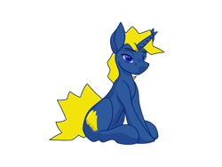 Size: 2048x1536 | Tagged: safe, artist:static surge, derpibooru exclusive, oc, oc only, oc:static surge, pony, unicorn, 2021 community collab, derpibooru community collaboration, bedroom eyes, cutie mark, male, mane, ponysona, simple background, sitting, solo, stallion, transparent background