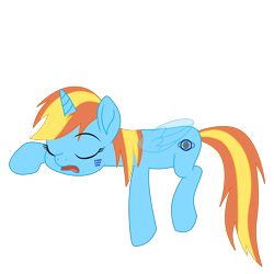 Size: 3000x3000 | Tagged: safe, artist:mojing, oc, oc only, oc:dusking sky, alicorn, pony, unicorn, 2021 community collab, derpibooru community collaboration, high res, movie accurate, simple background, sleeping, solo, test, transparent background, transparent wings, wings