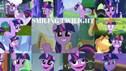 Size: 1970x1109 | Tagged: safe, edit, edited screencap, editor:quoterific, screencap, applejack, starlight glimmer, twilight sparkle, alicorn, unicorn, a canterlot wedding, a health of information, best gift ever, friendship is magic, lesson zero, once upon a zeppelin, shadow play, sparkle's seven, the crystal empire, the lost treasure of griffonstone, trade ya, twilight's kingdom, chef's hat, crown, eye reflection, faic, hard-won helm of the sibling supreme, hat, nest, pudding face, reflection, twilight snapple, twilight sparkle (alicorn), twilight's castle, unicorn twilight